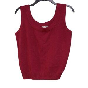 St. John red knit sleeveless top size medium